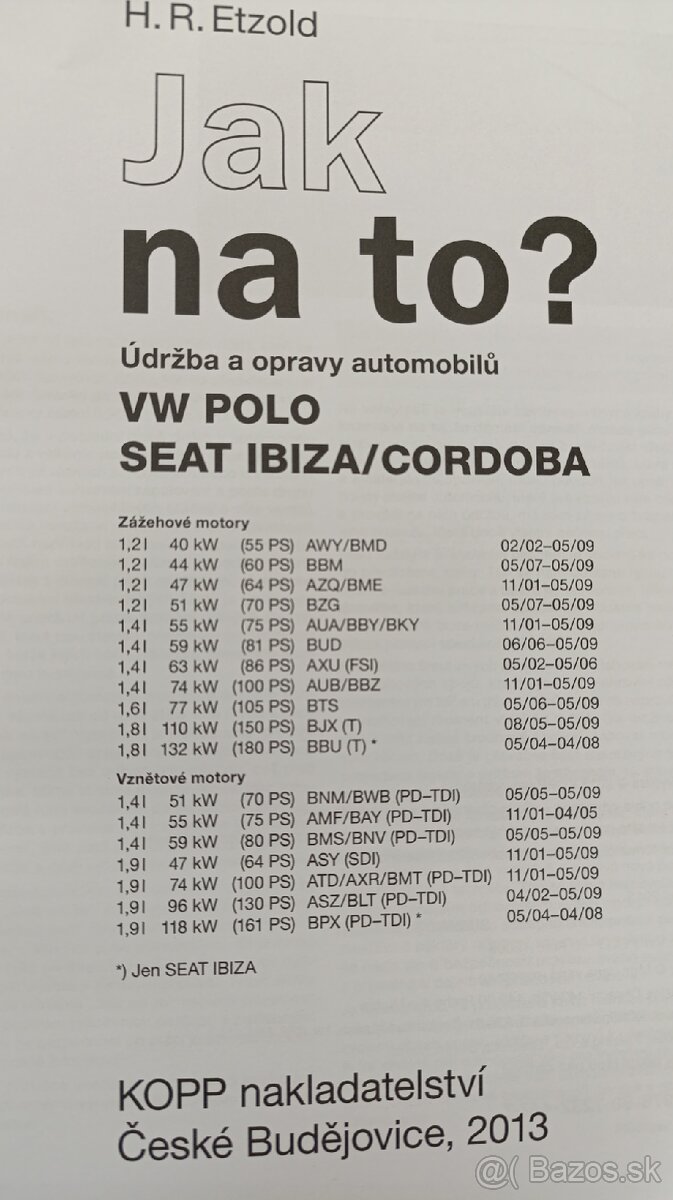 Servisný manuál Jak na to Seat Ibiza / Cordoba / VW Polo - 2
