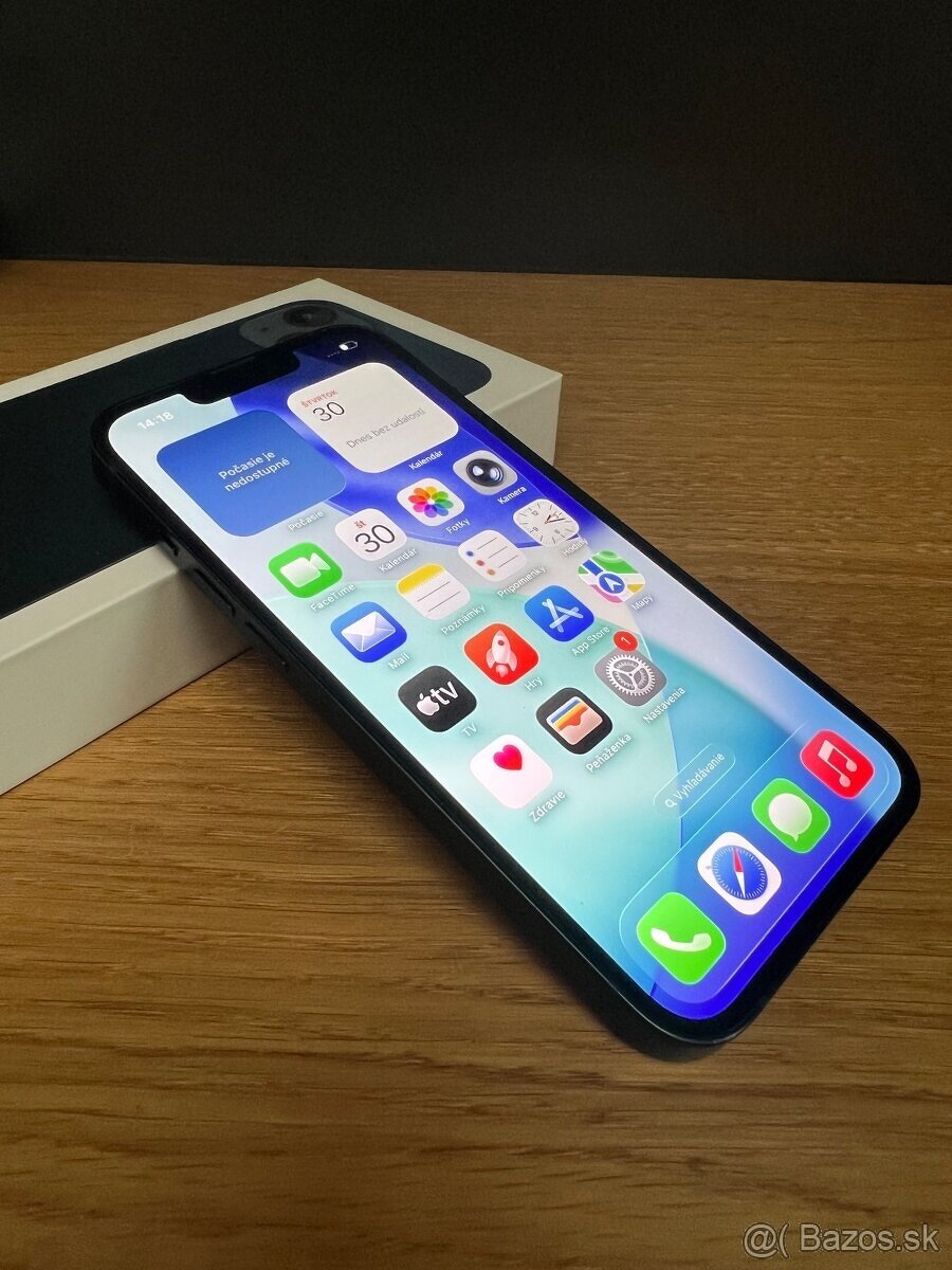 Predám iPhone 13 128GB, MIDNIGHT, TOP, VOLNY 89% batéria. - 2