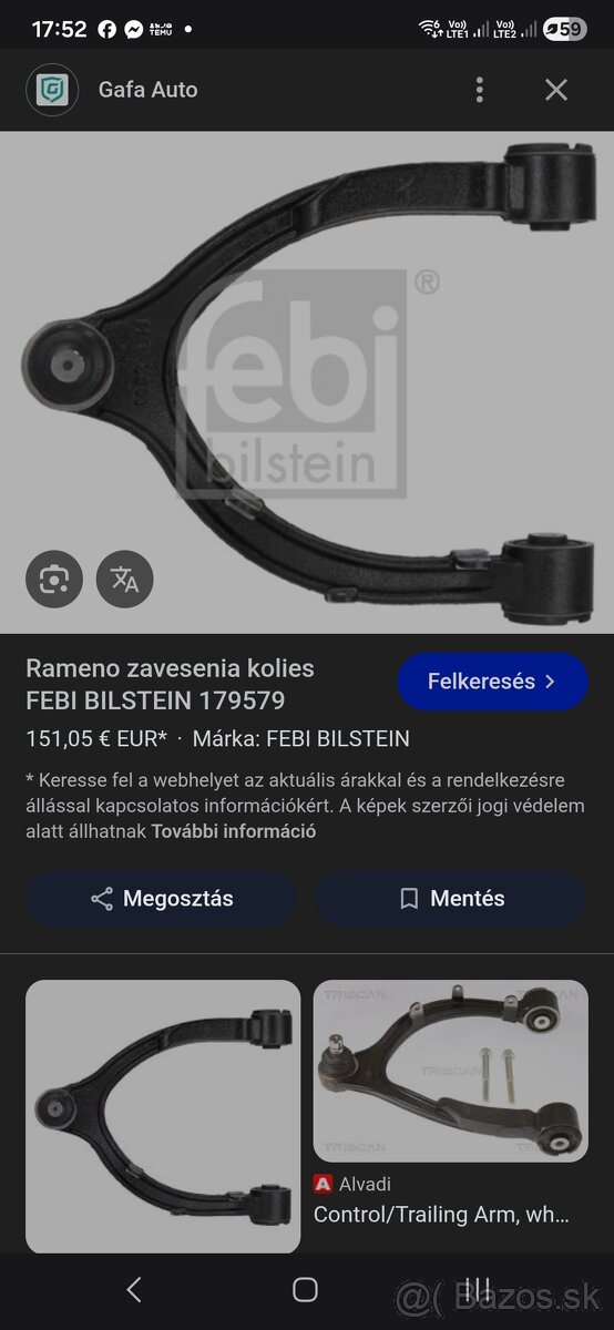 Tesla model 3 a Tesla Y Lavé Rameno zavesenia kolies 179579 - 2