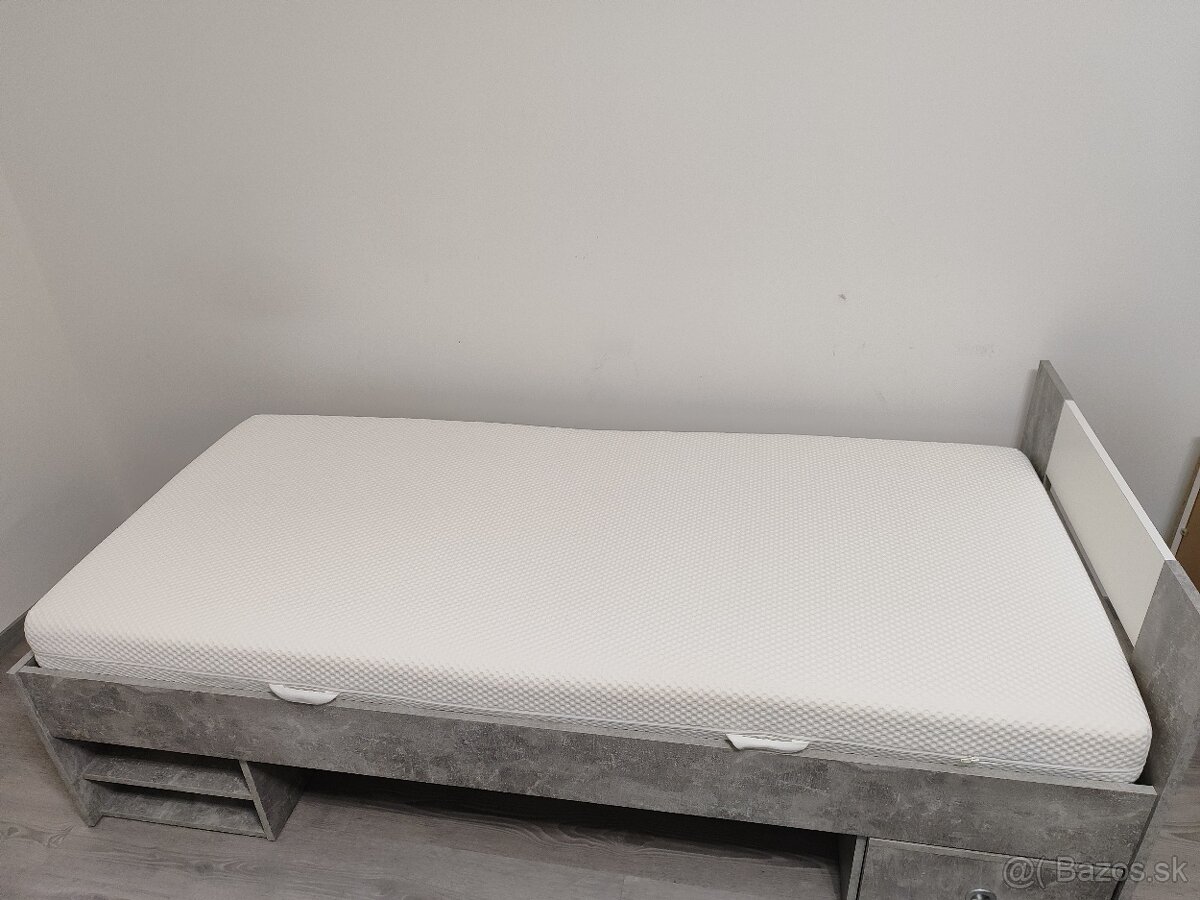 Postel + matrac 90x200 cm - 2