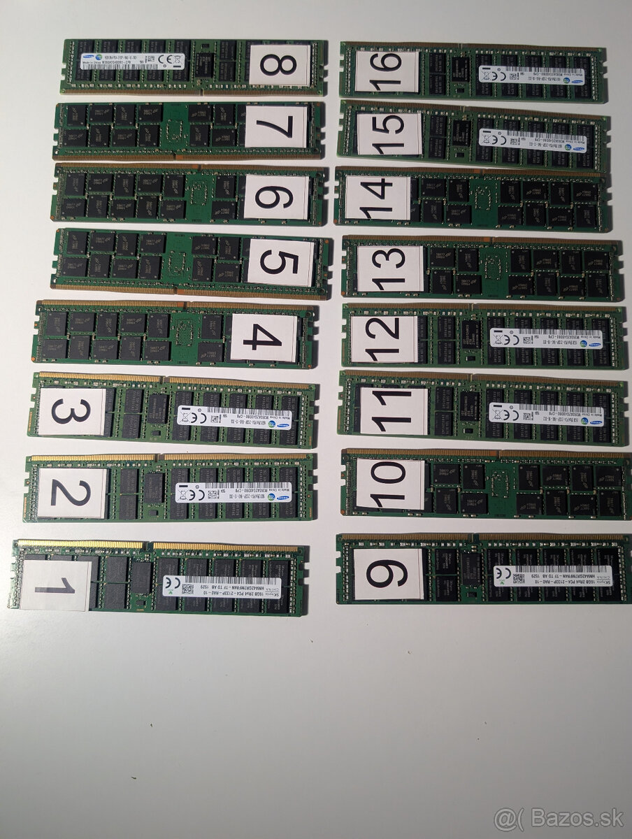 256GB 16x16gb REG ECC DDR4 2133MHZ - 2