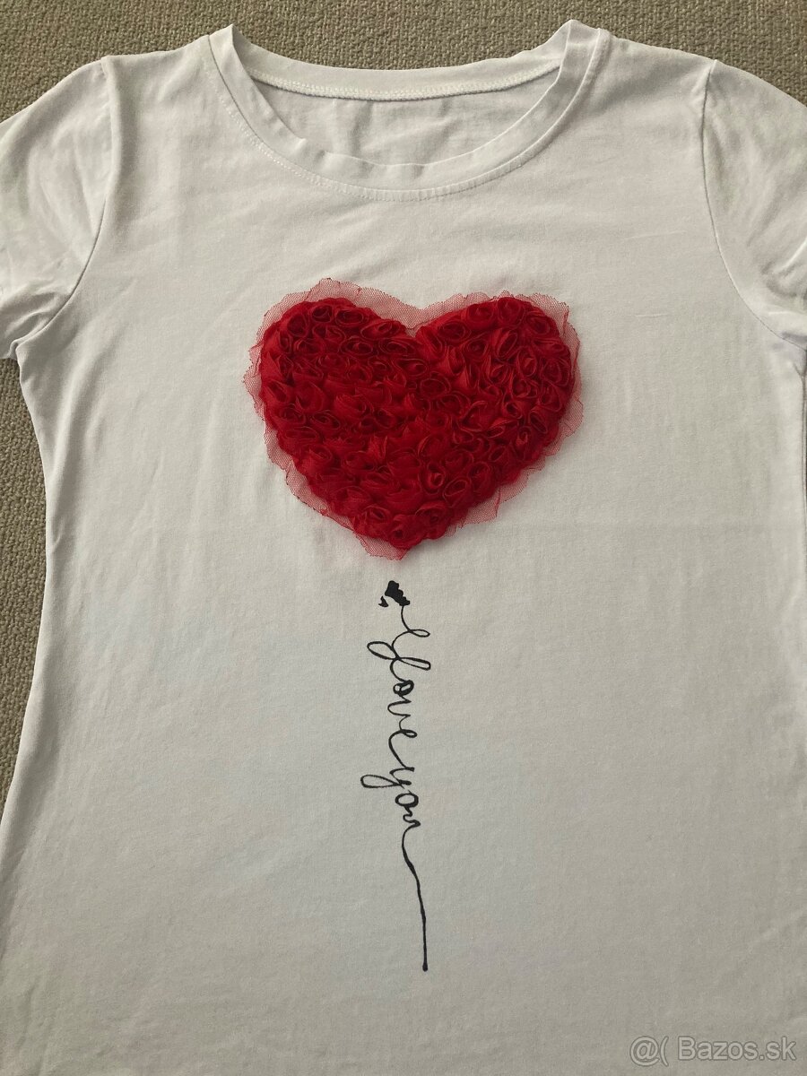 Tričko so srdcom I love you č.M - 2