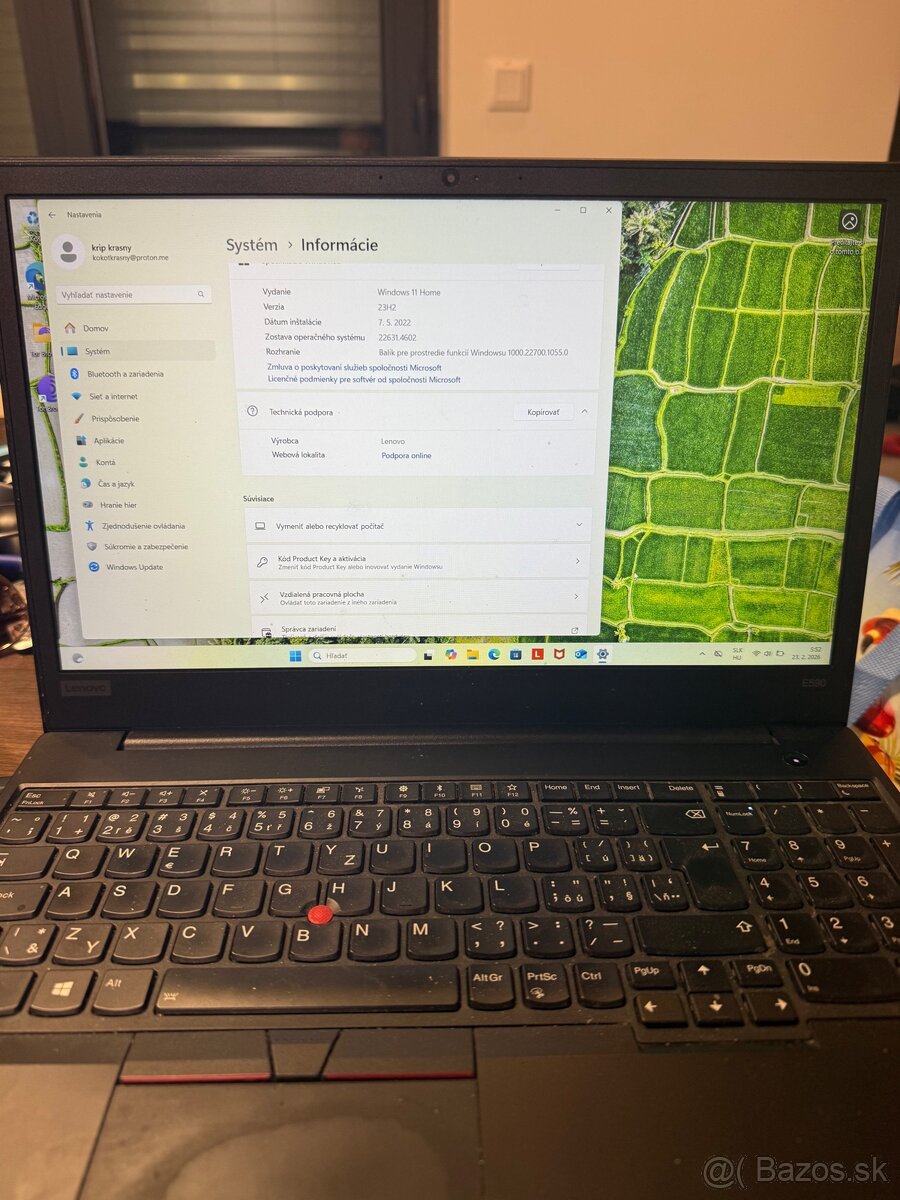 Lenovo ThinkPad E590 i5 / 8GB RAM / Windows 11 – lacno - 2