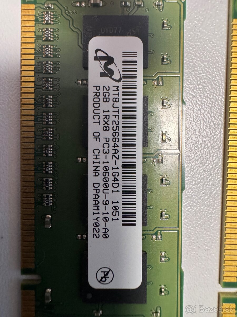 Micron 2GB DDR3 1Rx8 PC3-10600U MT8JTF25664AZ-1G4D1 Desktop - 2