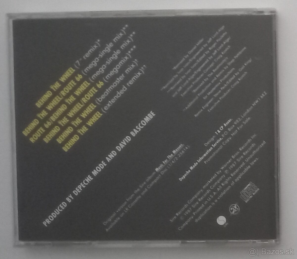 Depeche Mode US CD Promo Behind The Wheel - 2