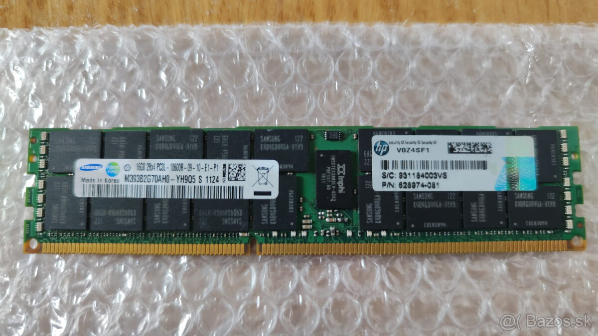 Predám 8x16GB DDR3 ECC pamäte pre server - 2