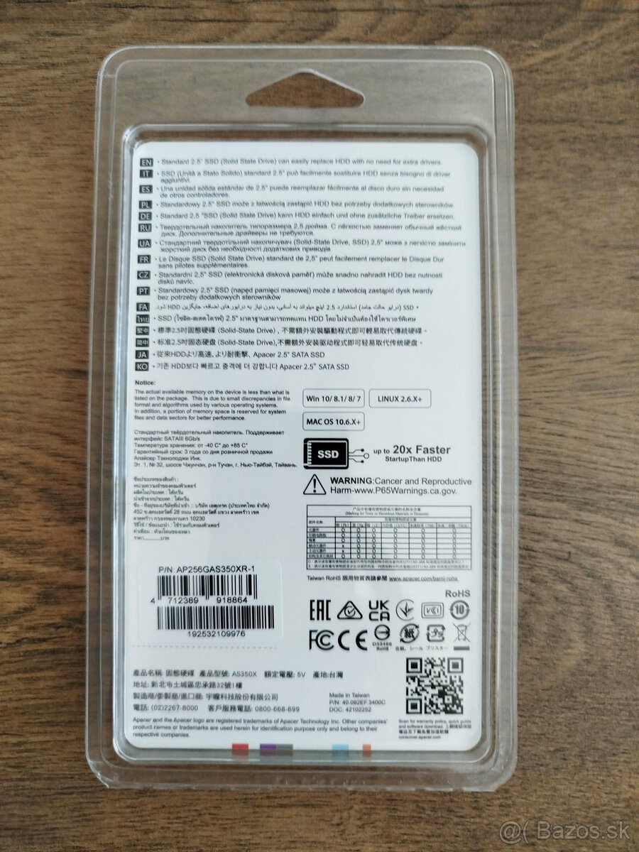 2.5" SSD Apacer 256GB - 2