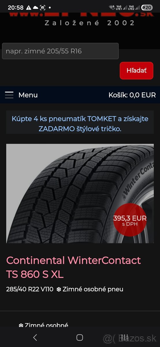 2ks nove zimne pneumatiky 285/40 r22 dot2024 - 2