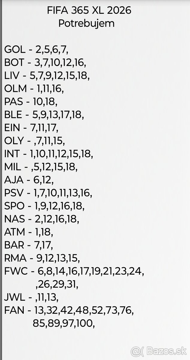Futbalové kartičky FIFA 365 XL 2026 - 2