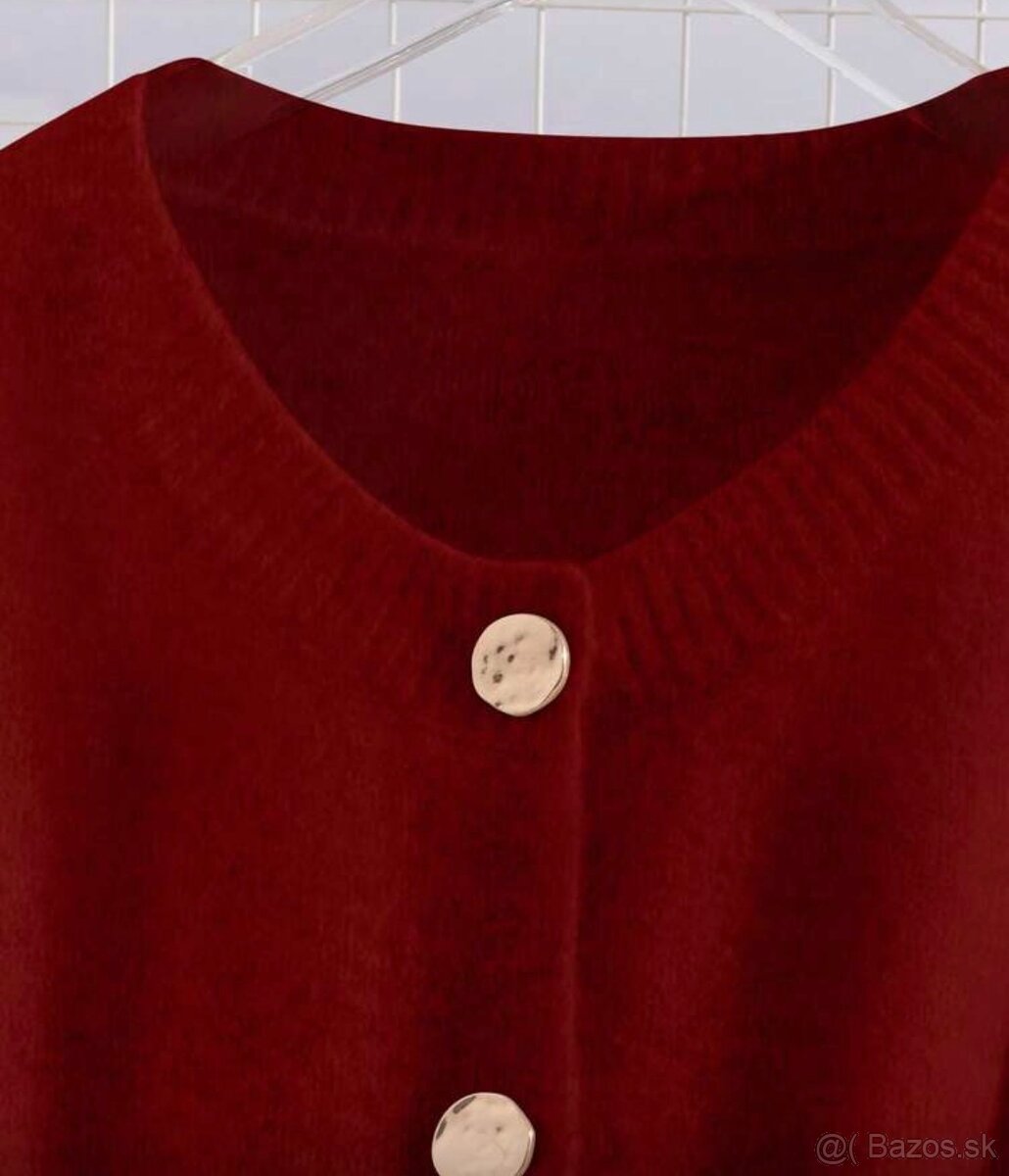 Bordové pletené šaty - 2