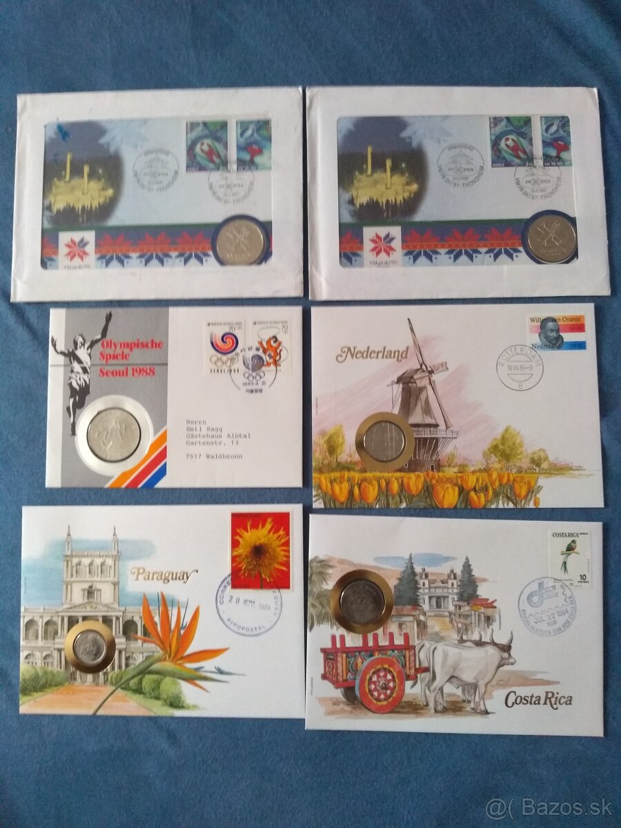 Numizmatické obálky 11ks - 2