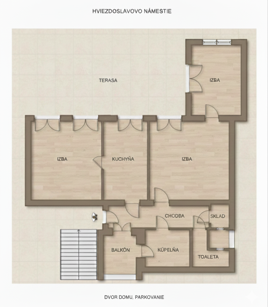 Hviezdoslavovo nám., BA, balkón, terasa, parkovanie - 2