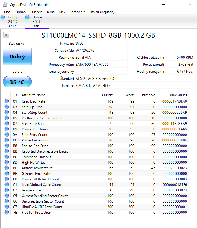 SSHD 1TB disk Seagate do notebooku - 2