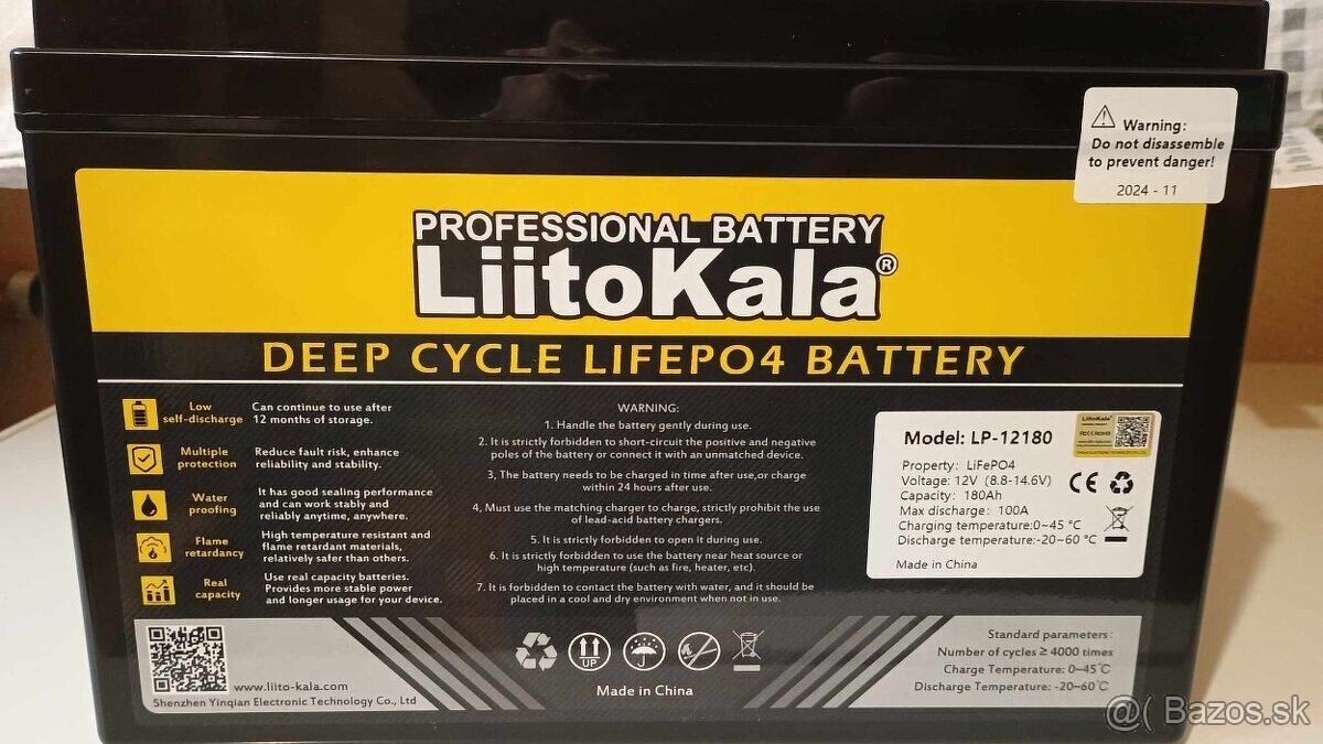 LiFePo4 180Ah + nabíjačka - 2