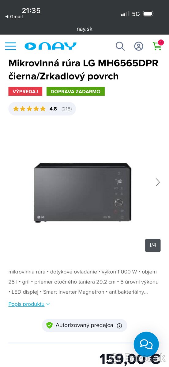 LG MH6565DPR, čierna - 2