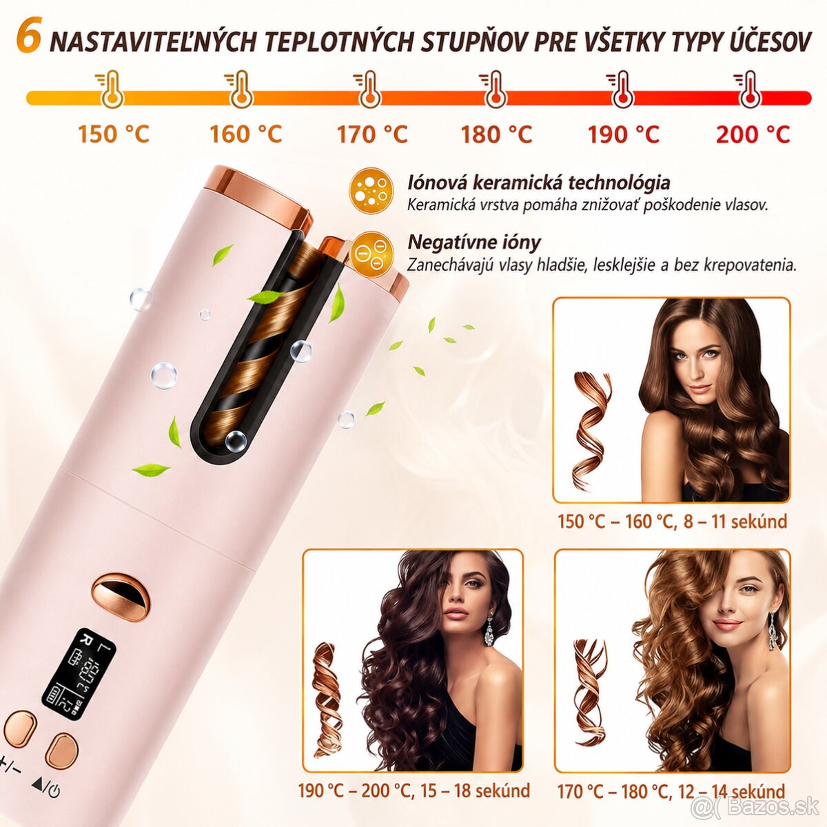 Mini bezdrôtová automatická kulma na vlasy - 2