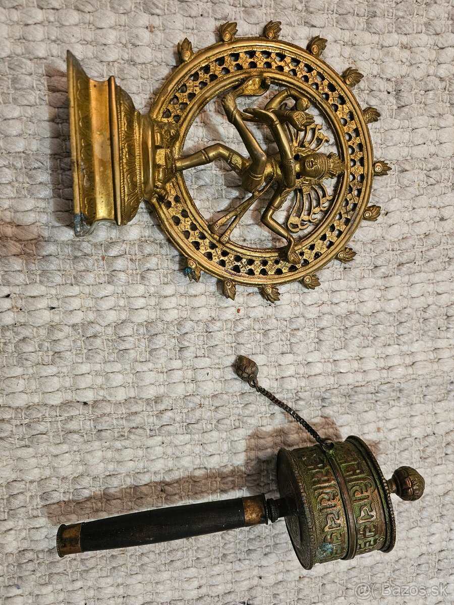 Kovová socha Shiva (Šiva, Natarádža, Nataraja). Výška 24cm. - 2