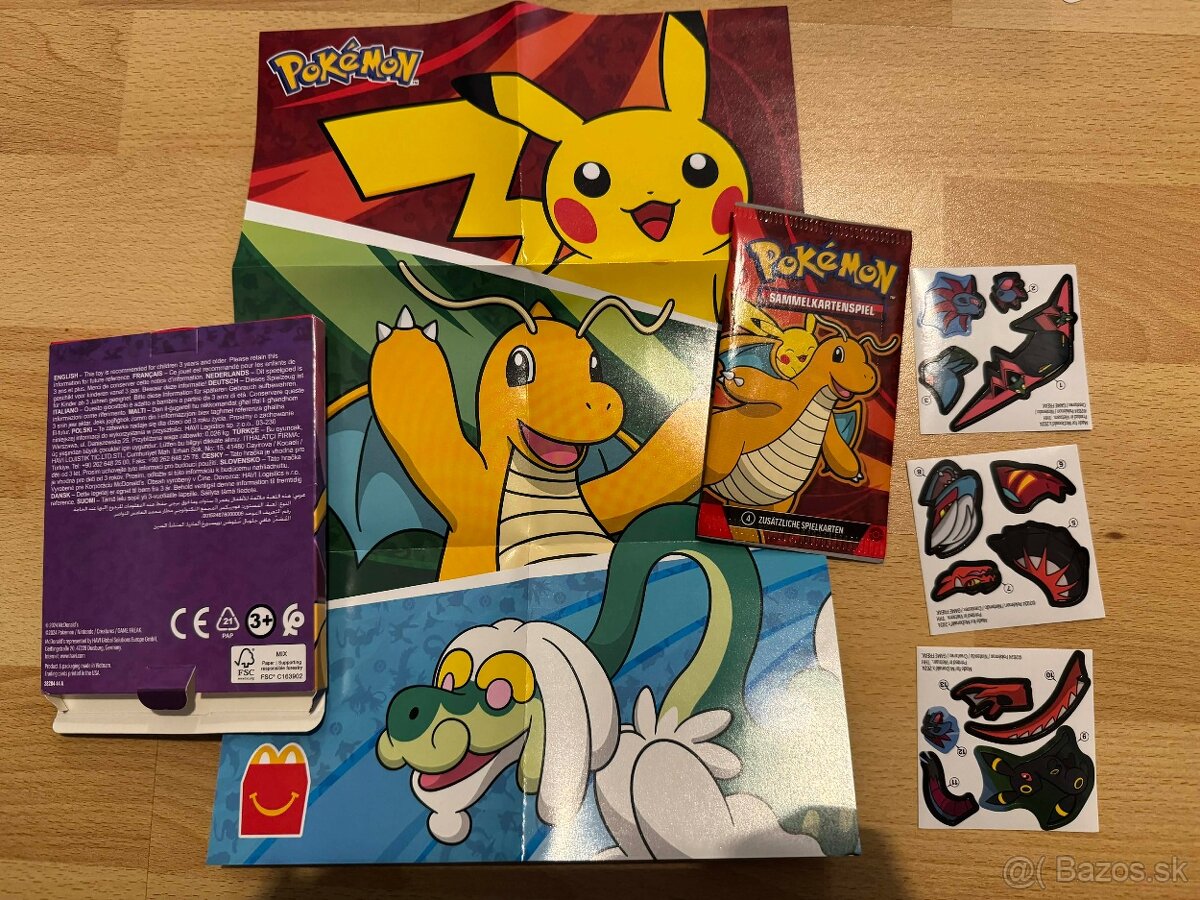 Pokemon McDonald's 13 boosterov + krabičky + samolepky atd - 2