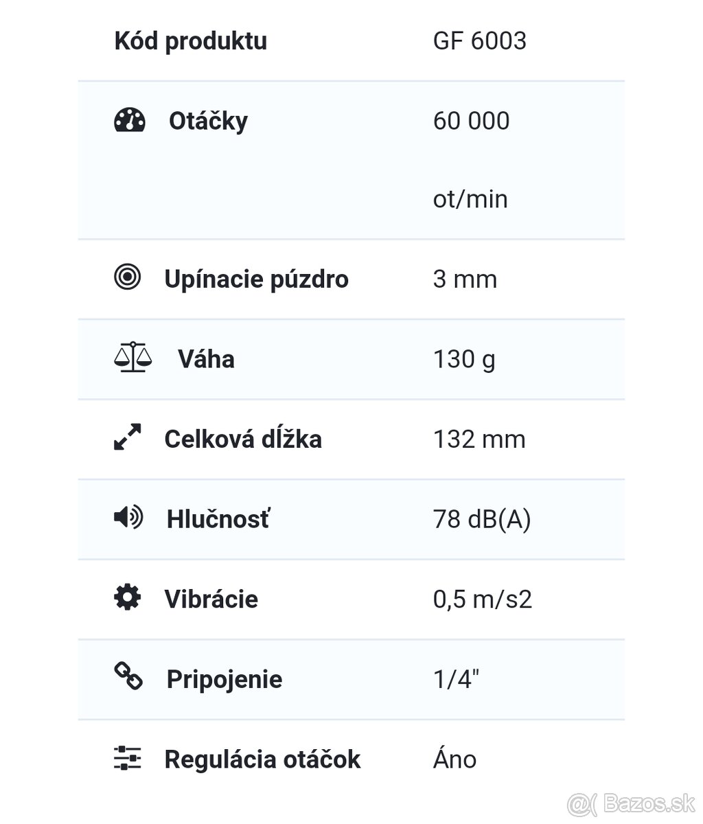 Vzduchova bruska gofra GF6003 - 2