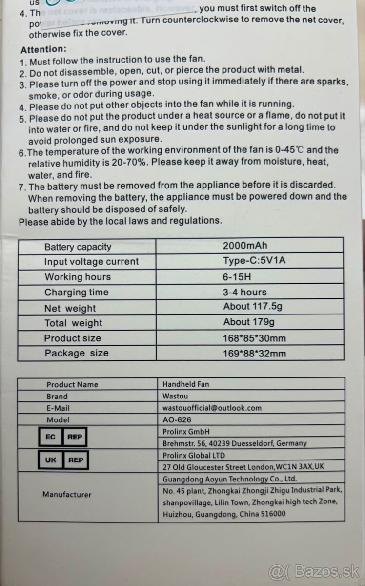Kvalitný prenosný ventilátor -nový - 2