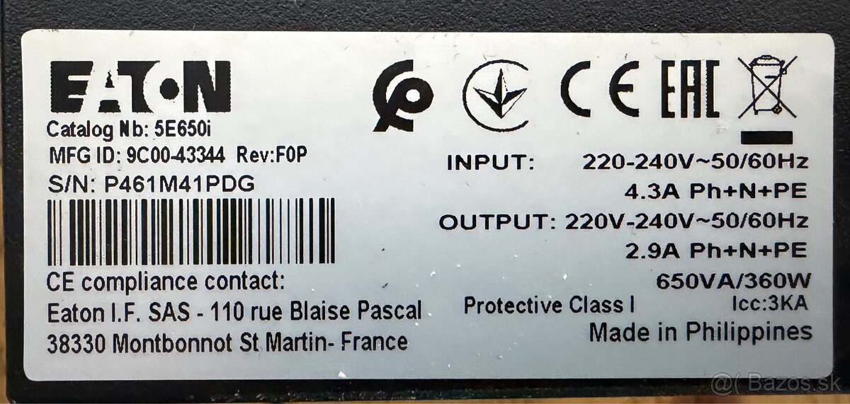 Záložné zdroje Eaton 5E650i - 2
