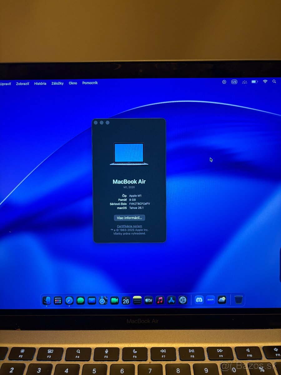 MacBook Air 13" M1 SK Kozmický sivý 2020 - 2