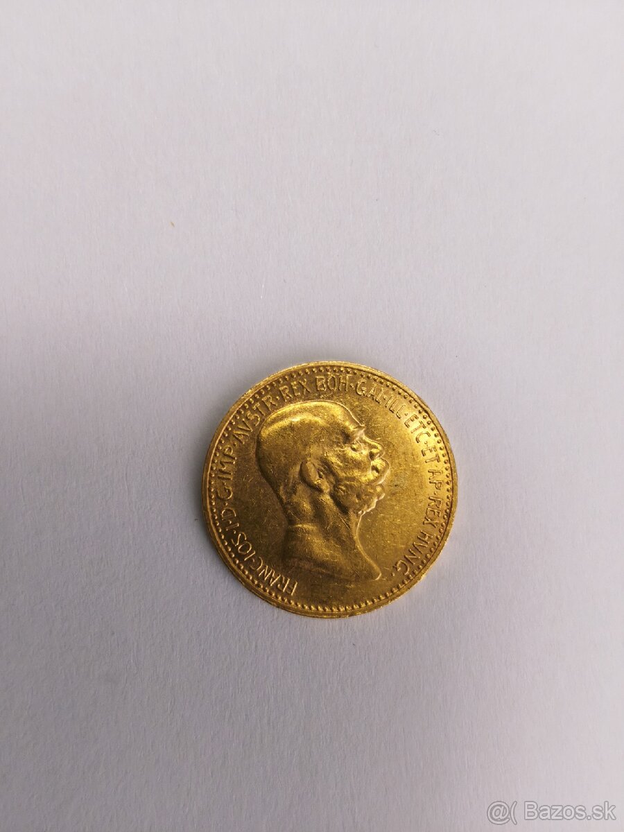 Au 10 corona Franc Jozef I. 1908 - 2