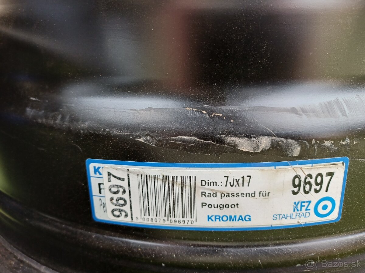 Plechove disky Peugeot 7Jx17 - 2