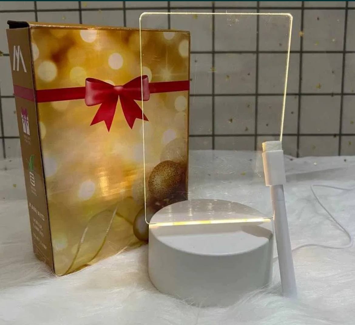 LED nočná lampička s kresliacou tabuľkou a perom ✨ - 2