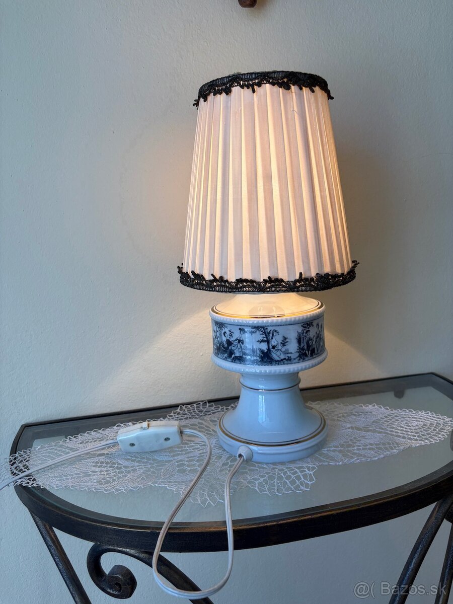 Nočná lmpa so vzorovaným porcelánovým podstavcom Wallendorf - 2