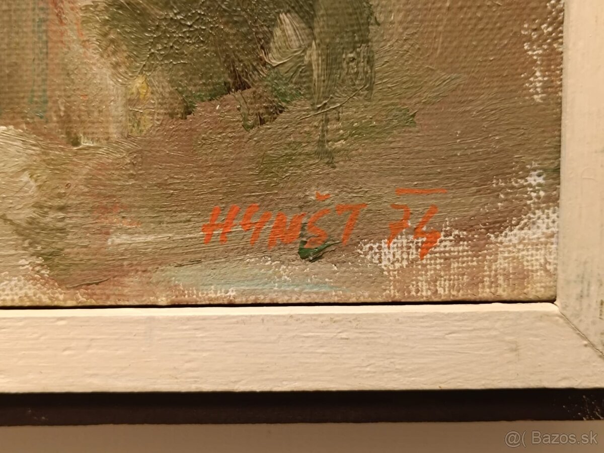 Obraz Jaromír Hynšt, Veselí n Moravou, olej 45x69 - 2