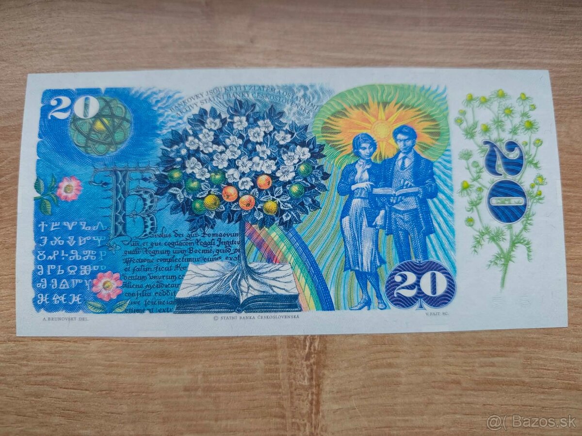 20 Kčs Komenský 1988 - 2