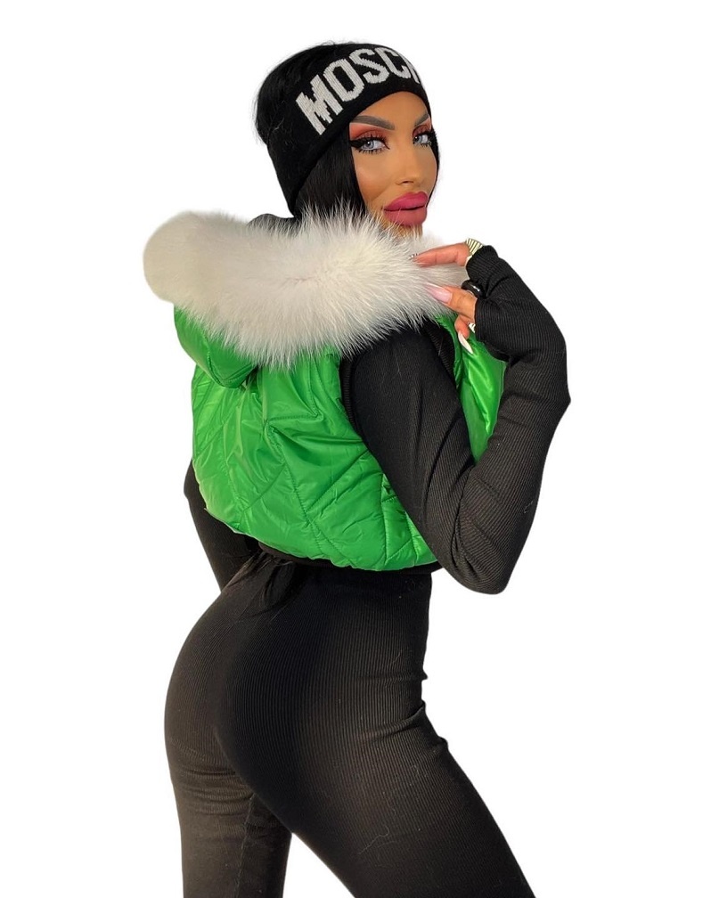 Trojdielna damska cierna rebrovana suprava s vestou NOVA - 2