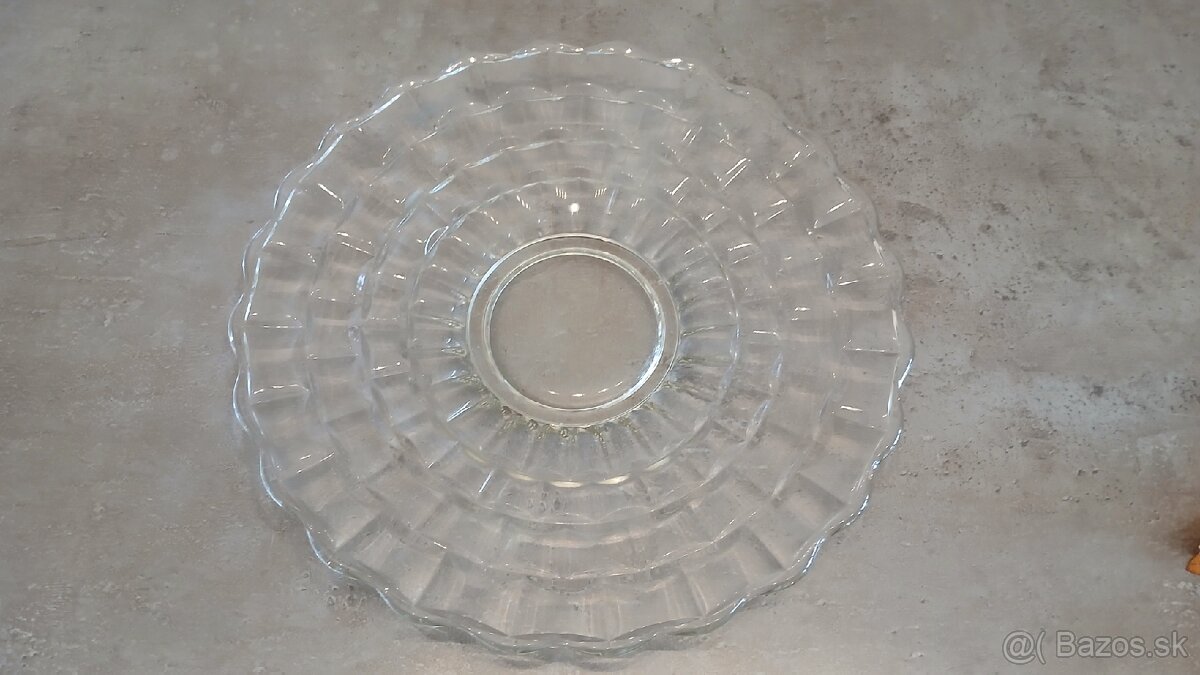 Servírovací retro sklenený tanier - 2
