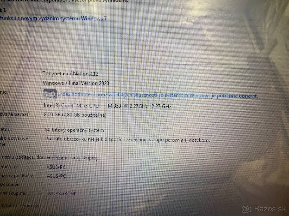 Notebook ASUS i3 M350 / 8GB RAM / 500GB / GeForce 310M - 2