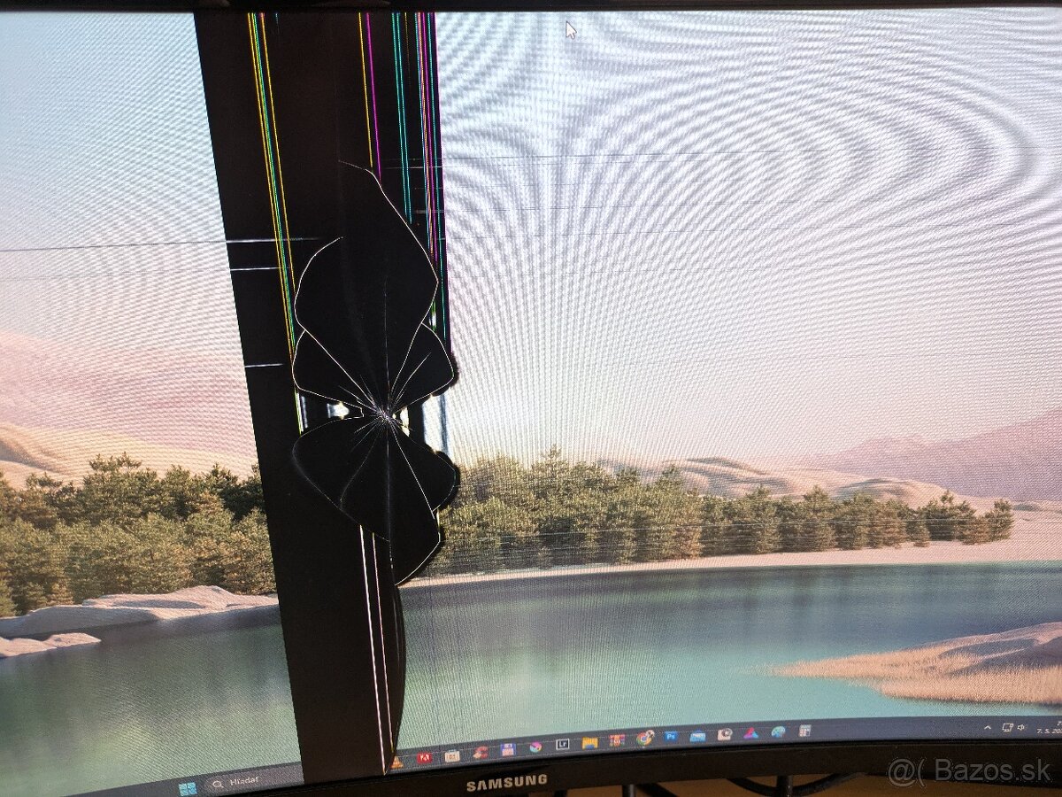 Samsung C24F396 - prasknuty display - 2