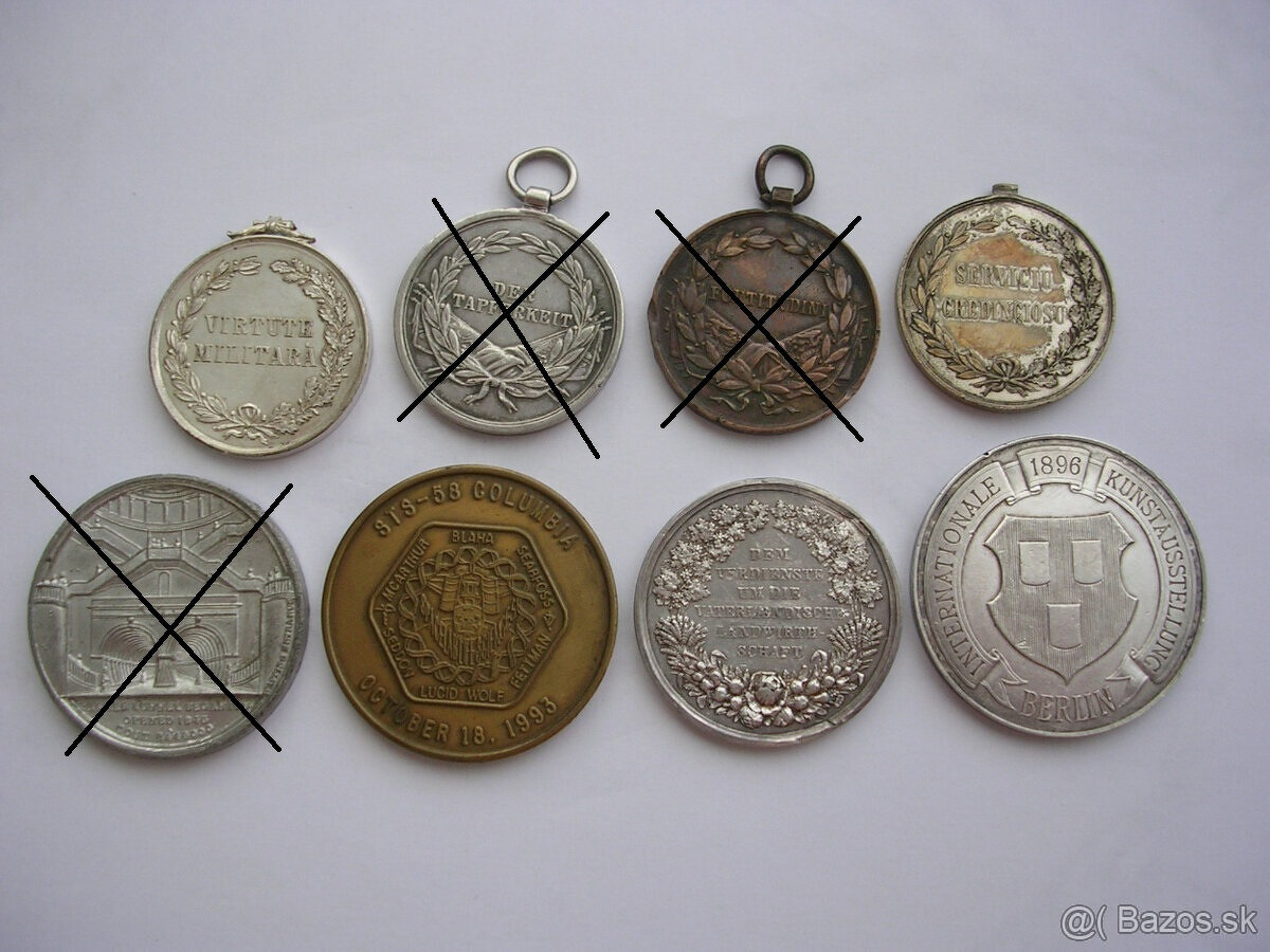 Konvolut medaili rôznych ročníkov v počte 5 kusov - 2