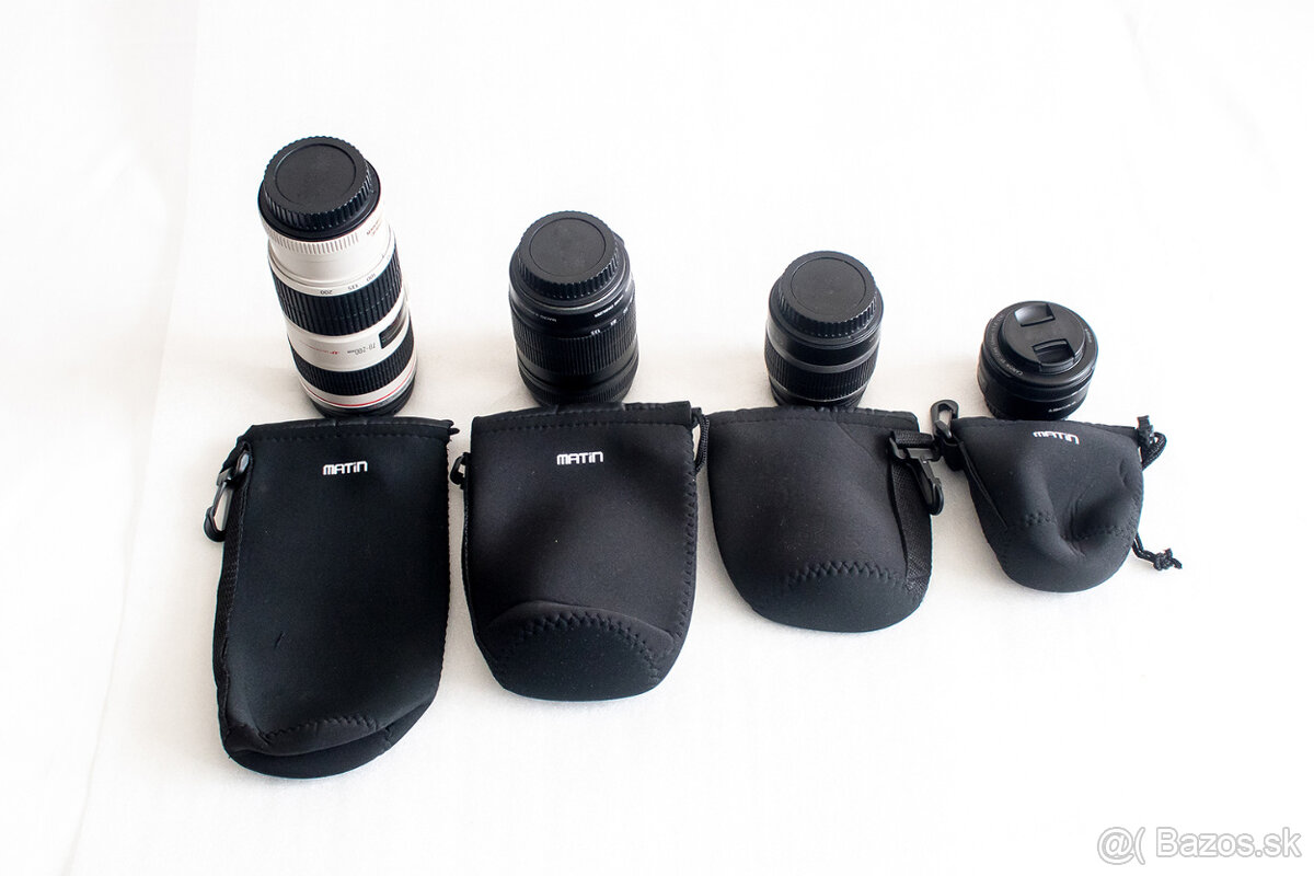 Neoprénové obaly na objektivy. - 2