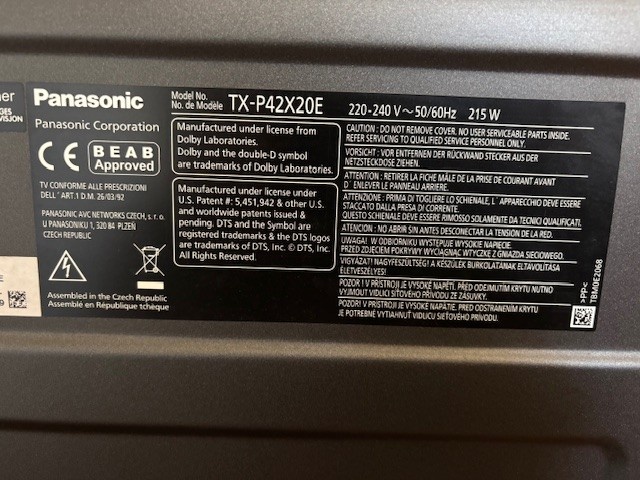 Predám TV Panasonic TX-P42X20E - 2