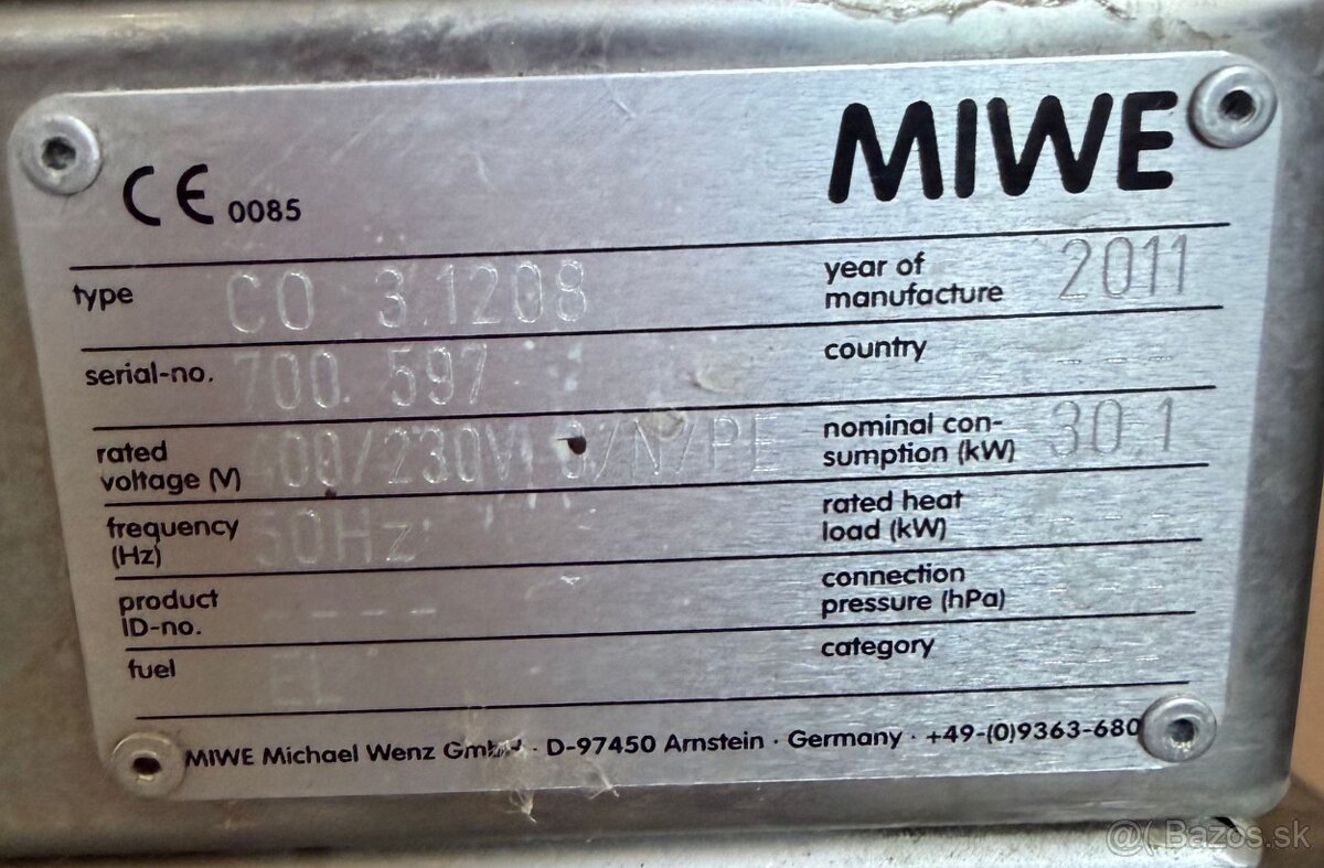 Pekárenska pec MIWE Condo - 2