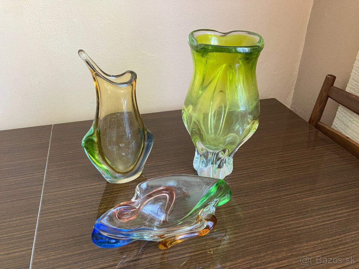 Vázy z farebného olovnatého skla - 2