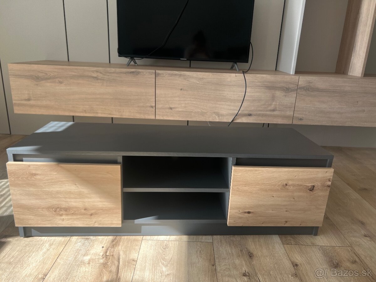 Tv stolík dub artisan a antracit - 2