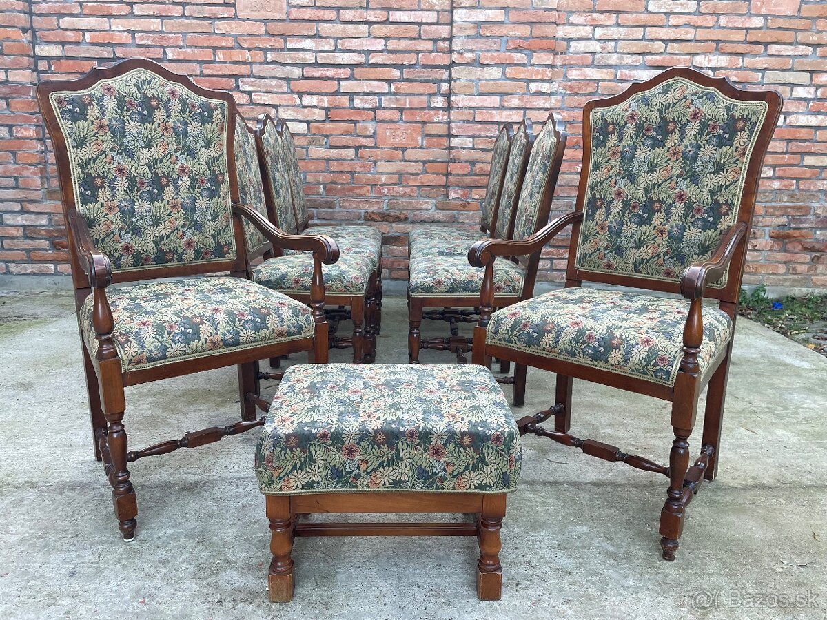 Predám vintage jedálenské stoličky – set 8 kusov - 2