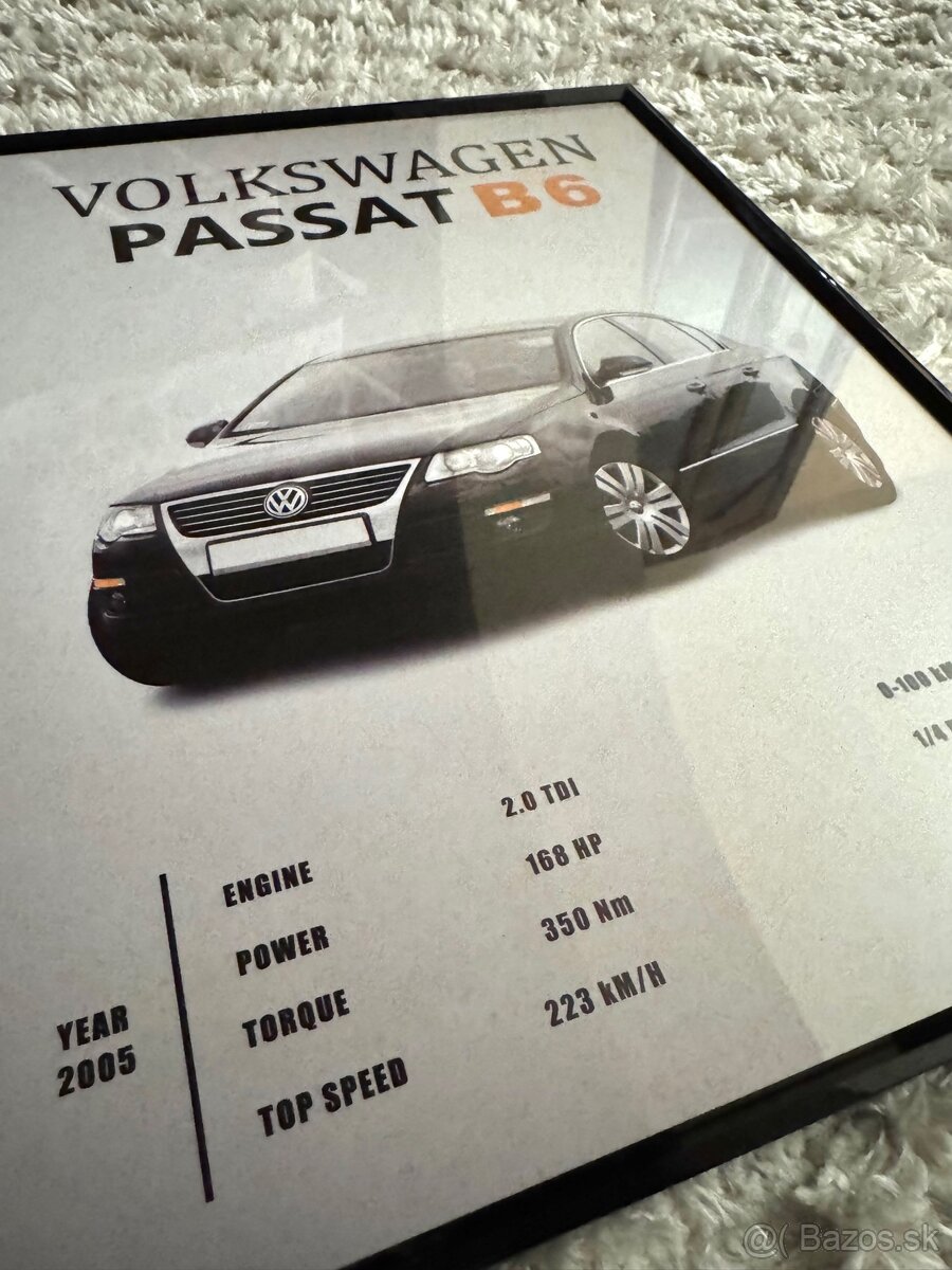 Volkswagen Passat B6 OBRAZ A3 s rámom - 2