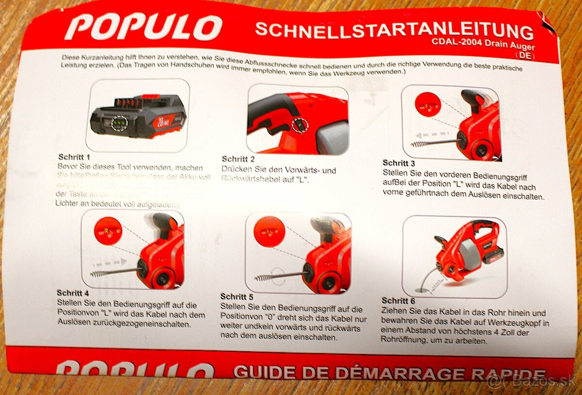 Akumulátorový elektrický krtko POPULO 20V (7,6 m) - 2