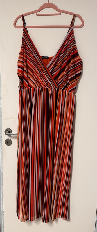 Nové šaty zavinovacie Bonprix oranžovo-hnedé pásikavé - 2