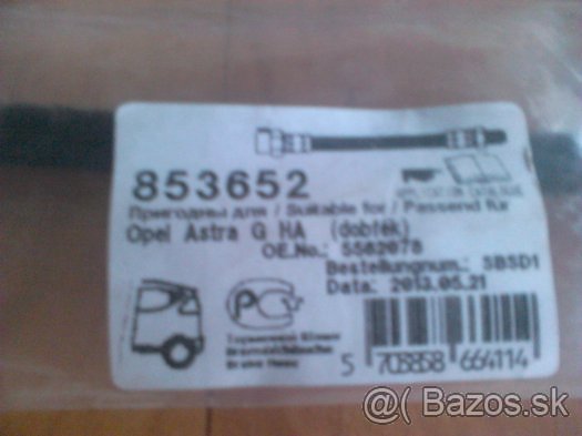 Predám brzdové hadičky zadnej nápravy Opel Astra G - 2