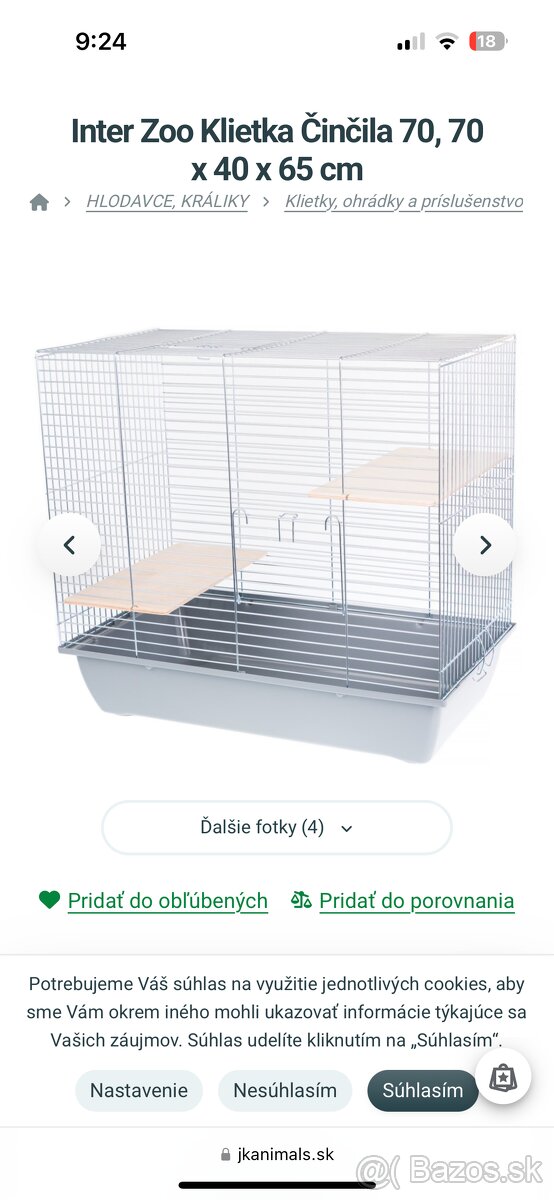 Klietka pre činčilu 70x70x40 - 2