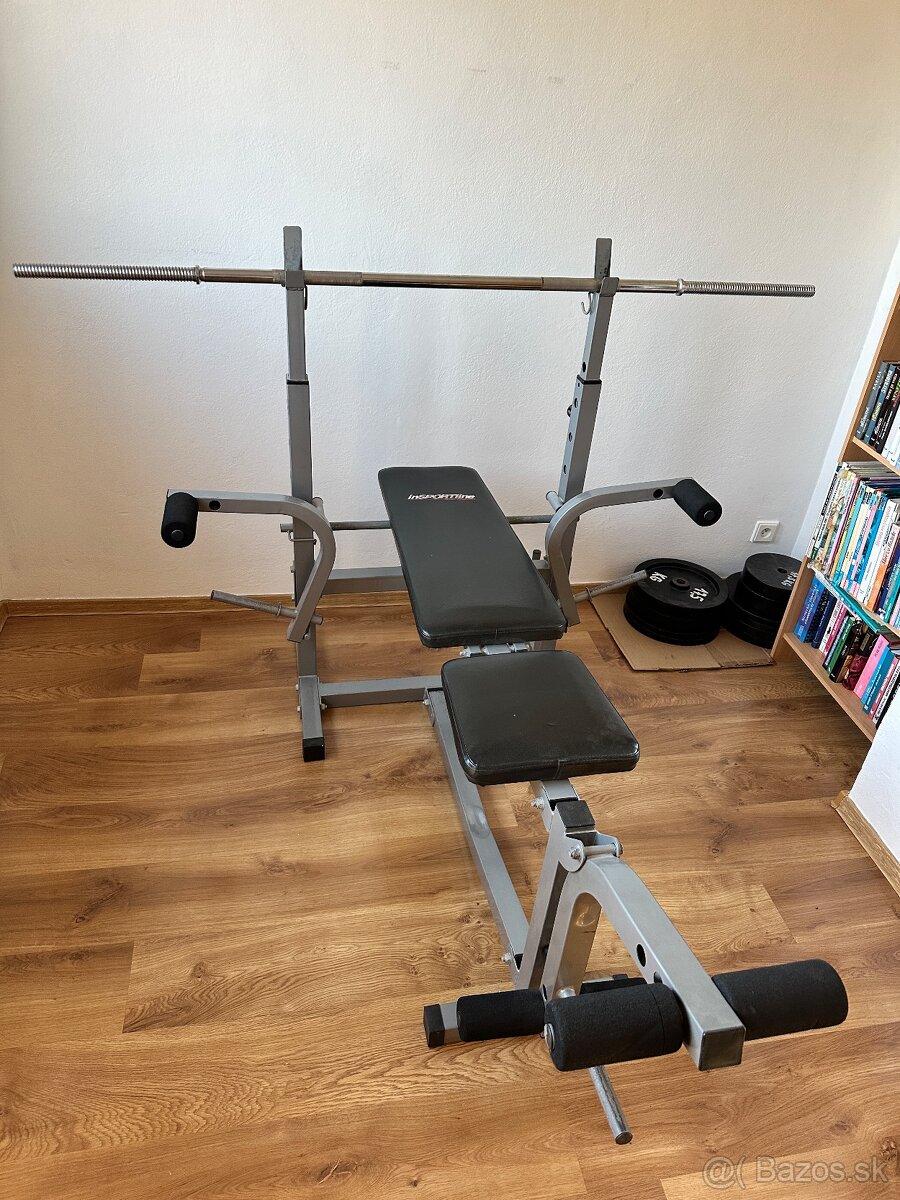 Bench press lavica inSPORTline spolu so závažiami a tyčami - 2
