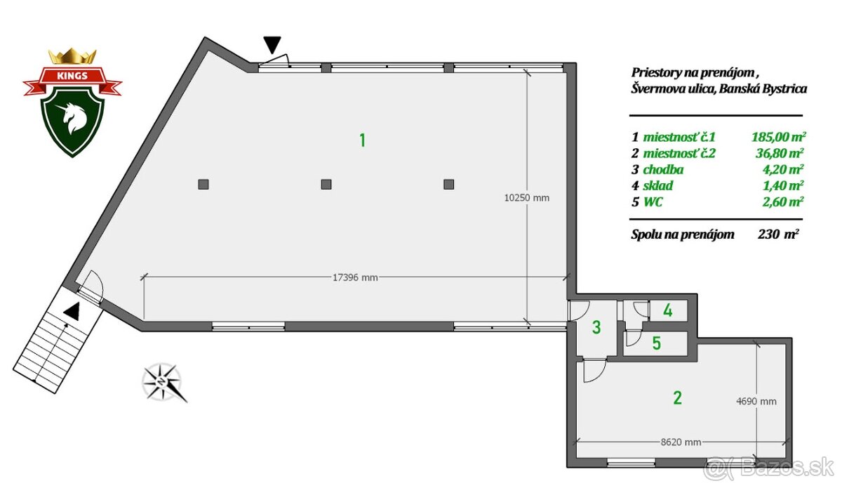 Komerčný priestor na PRENÁJOM - Švermova, BB - 2